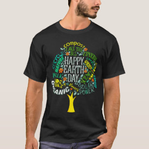 Camiseta dia da terra árvore salvar inspiração da terra