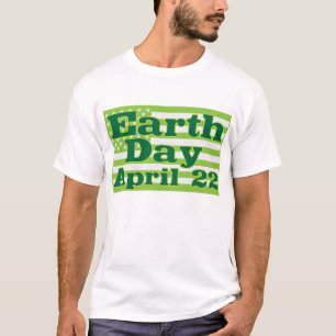 Camiseta Dia da Terra bandeiras dos EUA do verde do 22 de