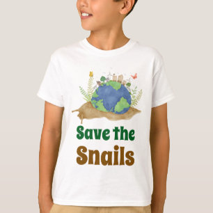 Camiseta Dia da Terra Caramelo Moderno Salve os Caracóis