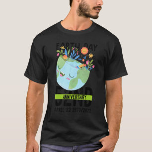Camiseta Dia da Terra Cute 52º Aniversário 2022 Happy Earth