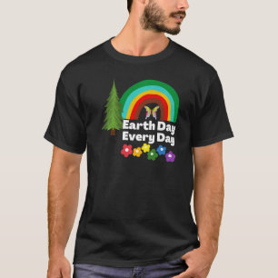 Camiseta Dia da Terra Dia do Arco Arco-Íris Árvore Verde Te