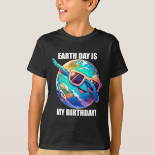 Camiseta Dia da Terra É Meu Aniversário 22 de abril Criança