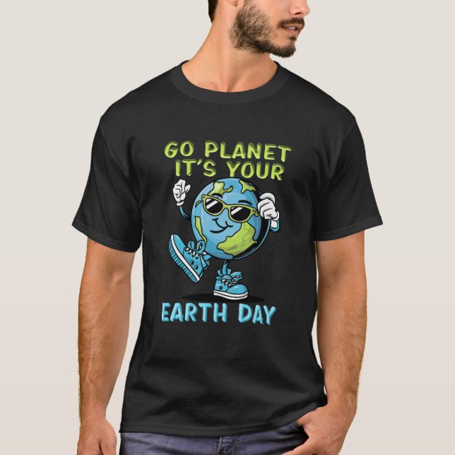 Camiseta Dia da Terra Gira Planeta Terra Dia 1970-2024 (Frente)