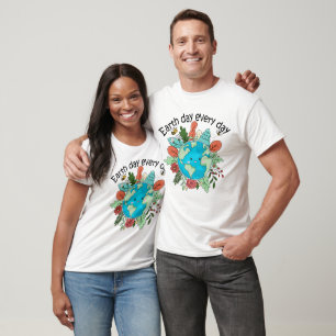 Camiseta Dia da Terra - Globo Sorriso Bonito com Abelhas