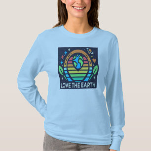 Camiseta Dia da Terra Longa Folga Terra Amor Sustentável