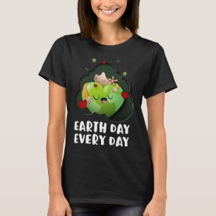 Camiseta Dia da Terra, Menina Abrindo Globo Salva Pl
