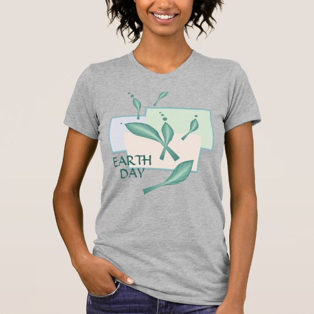 Camiseta Dia da Terra Pastel Eco deixa fantasia verde arte  (Frente)