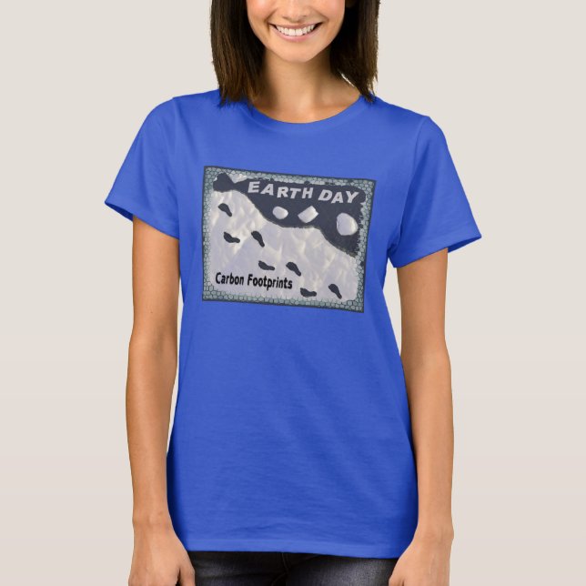 Camiseta Dia da Terra - Pegadas de Carbono (Frente)