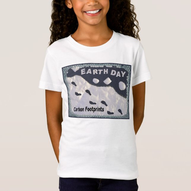 Camiseta Dia da Terra - Pegadas de Carbono (Frente)