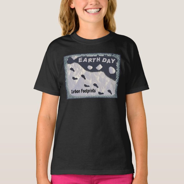 Camiseta Dia da Terra - Pegadas de Carbono (Frente)