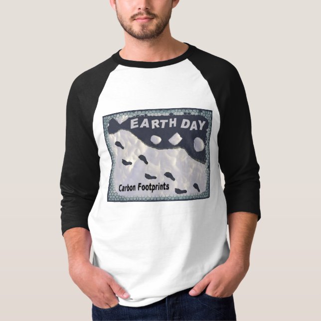 Camiseta Dia da Terra - Pegadas de Carbono (Frente)