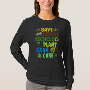 Camiseta Dia da Terra Salvar Abelhas Salvando Animais Recic