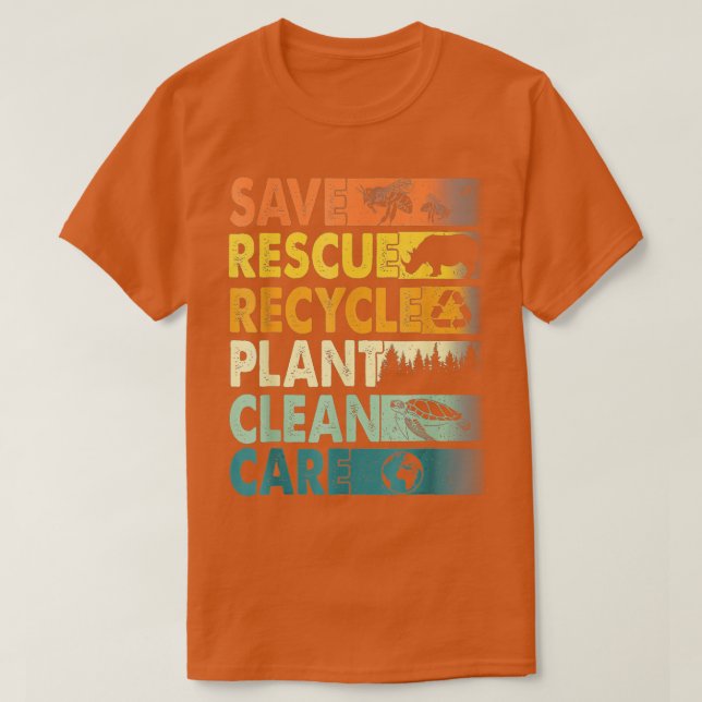 Camiseta Dia da Terra Salvar Abelhas Salvando Animais Recic (Frente do Design)