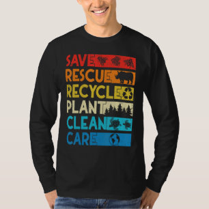 Camiseta Dia da Terra Salve Abelhas Resgate Animais Recicle