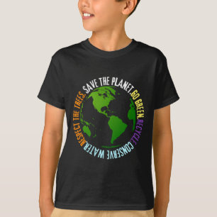 Camiseta Dia da Terra Salve o Planeta Fique Verde