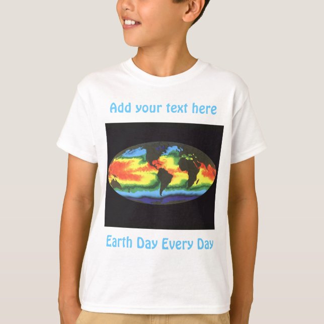 Camiseta Dia da Terra - Temperatura global da superfície do (Frente)