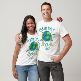 Camiseta Dia da Terra todo dia, Planeta de Suporte