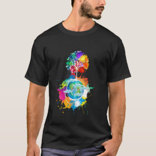 Camiseta Dia da Terra Todos os Dias 2025 Terra Colorida Pla