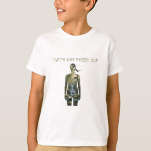 Camiseta Dia da Terra Todos os Dias Arte de Silhueta da Mãe