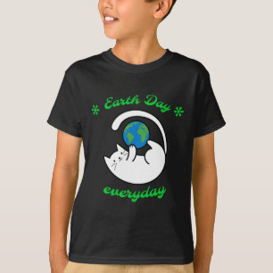 Camiseta Dia Da Terra Todos Os Dias Salvem O Gato Engraçado
