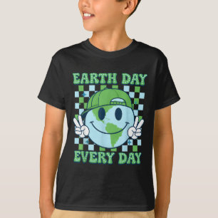 Camiseta Dia da Terra todos os dias sorriso rosto planeta b