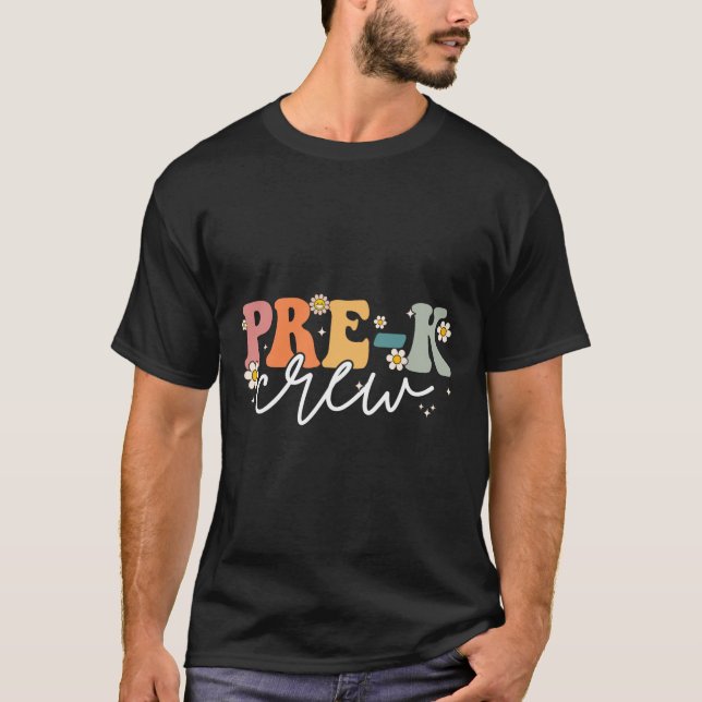 Camiseta Dia Da Tripulação Pré-K De Volta Ao Professor (Frente)
