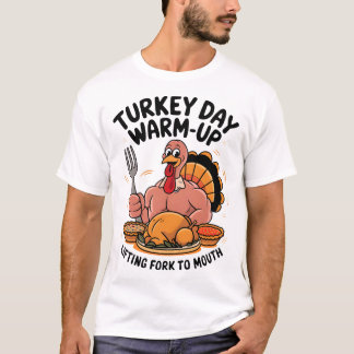 Camiseta Dia da Turquia Amortecendo Fork Levante Para O Gra