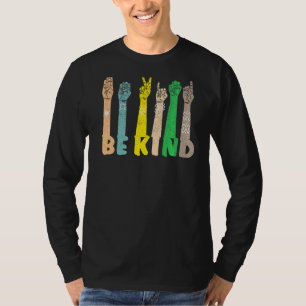 Camiseta Dia da Unidade Anti-Bullying na Linguagem ASL Retr