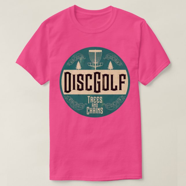 Camiseta Dia das Árvores e Cadeias de Golfe de Disco (Frente do Design)