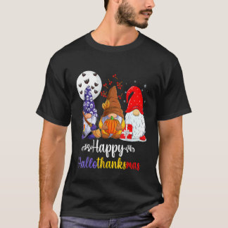 Camiseta Dia das Bruxas Ação de Graças Natal Feliz Hallotha