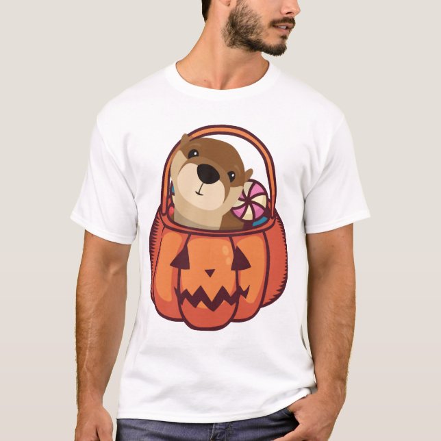 Camiseta Dia das Bruxas da Lontra (Frente)