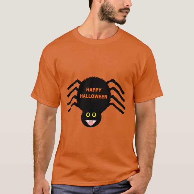 Camiseta Dia das Bruxas de Aranha Negra (Frente)