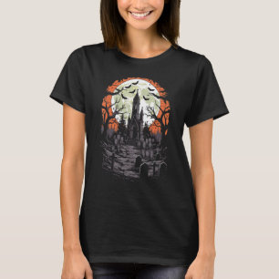 Camiseta Dia das Bruxas de Mansão Assombrada Spooky