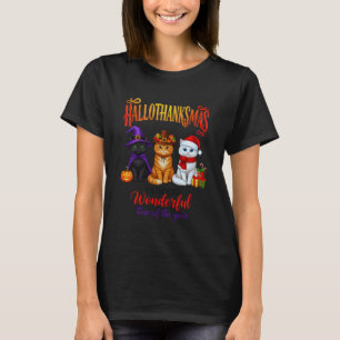 Camiseta Dia das Bruxas Dia de Ação de Graças Natal Feliz H