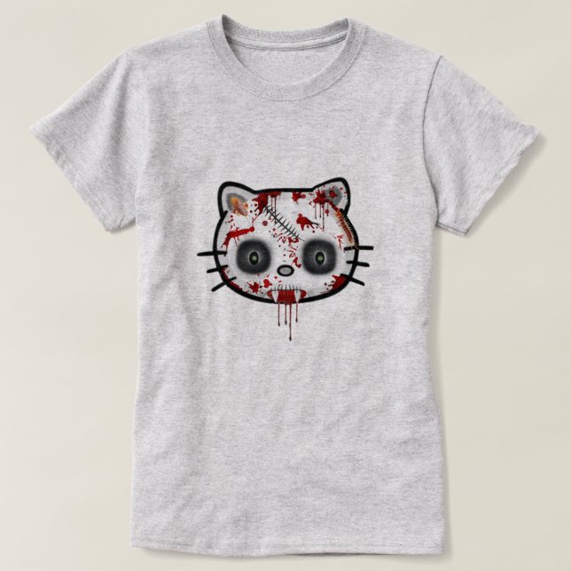 Camiseta Dia das Bruxas engraçado do gato do gatinho do (Frente do Design)