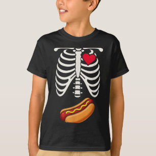Camiseta Dia das Bruxas Esqueleto Engraçado Caixa Torácica