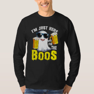 Camiseta Dia das Bruxas Estou Aqui Só Para Os Espíritos Mal
