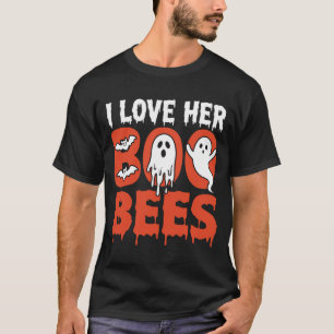 Camiseta Dia das Bruxas Eu Amo Suas Abelhas Fantasmas Engra