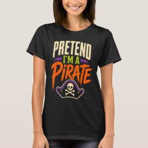 Camiseta Dia das Bruxas fantasia engraçada de pirata caveir