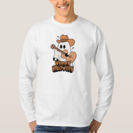 Camiseta Dia das Bruxas | Fantasma tocando violão | Hallowe