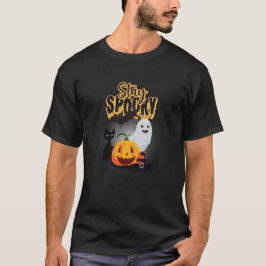 Camiseta Dia das Bruxas Negro e Laranja Spooky