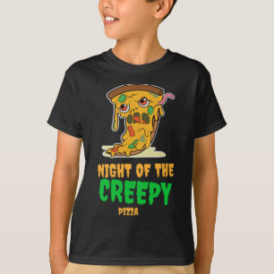Camiseta Dia das Bruxas, Noite da Pizza Assustadora, Pizz M
