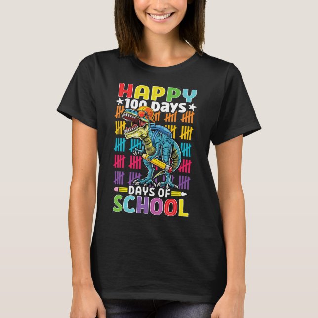 Camiseta Dia das Crianças Dino Feliz 100 Dias Dinossauro T- (Frente)