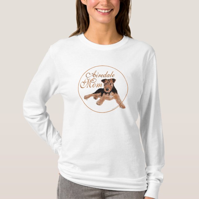 Camiseta Dia das Mães Airedale Terrier (Frente)