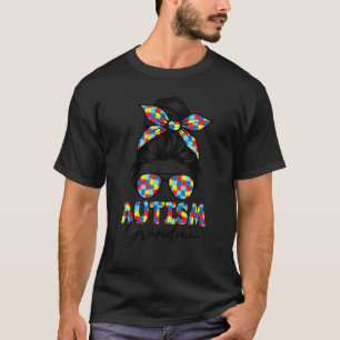 Camiseta Dia das Mães Avó do Autismo Vida Coque Desarrumado