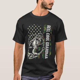 Camiseta Dia das Mães Carrete Retro Legal Avó Pescando