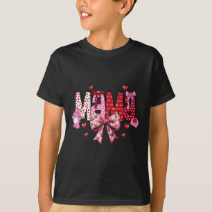 Camiseta Dia das Mães da Mamãe Groovy Coquette Laço Coração