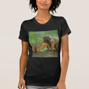 Camiseta Dia das mães feliz - esquilo da mamã e do bebê