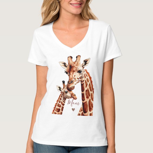 Camiseta Dia das Mães Girafa, Feliz Dia das Mães (Frente)