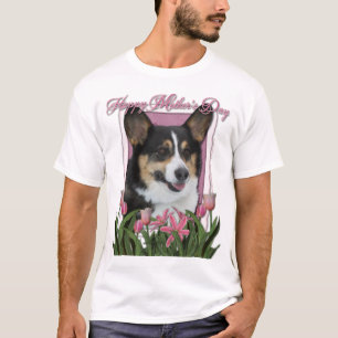 Camiseta Dia das mães - tulipas cor-de-rosa - Corgi